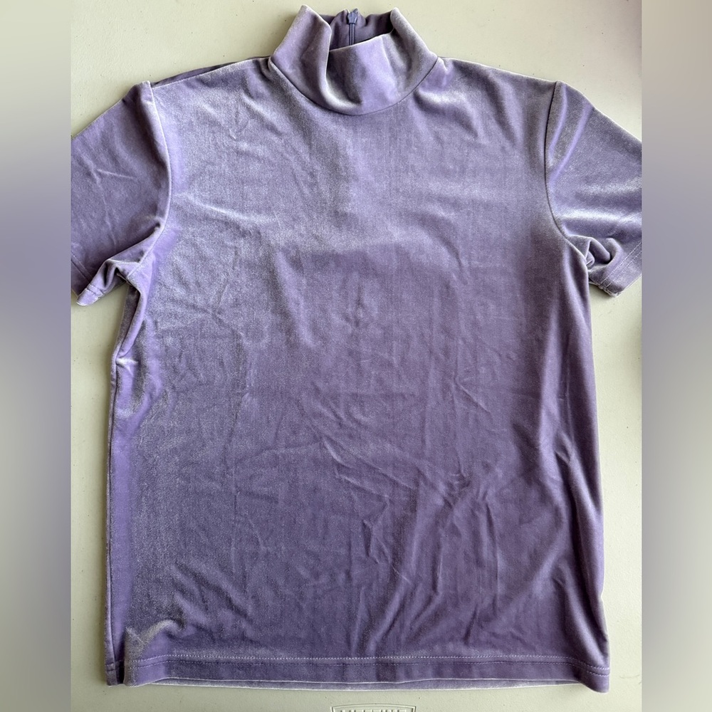 💜💟GAP Frosty Lilac Velvety Mock Turtleneck Top NWT